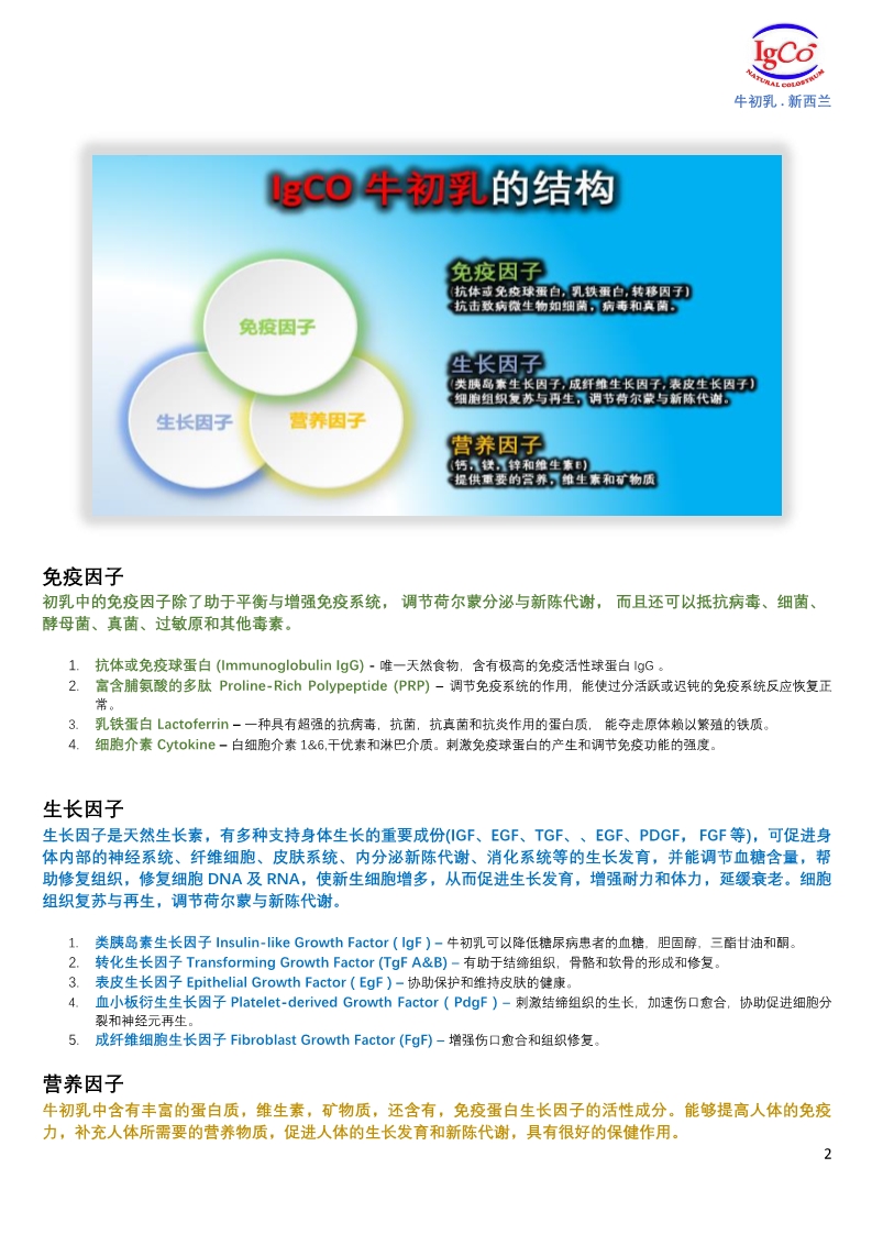 IgCo牛初乳的结构